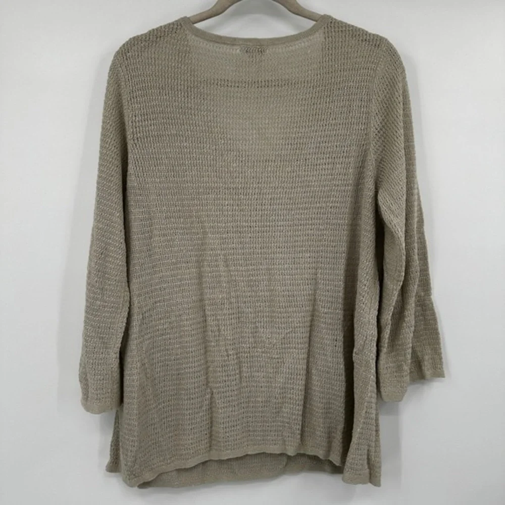 Light Tan V-Neck Knit Sweater